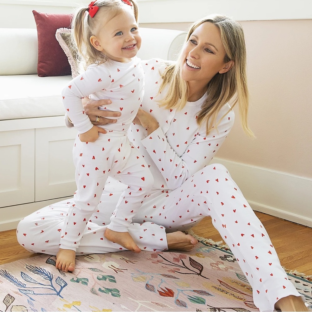 NWT 1212 Women’s Mama Me Red Hearts Pajama Set Size S Small